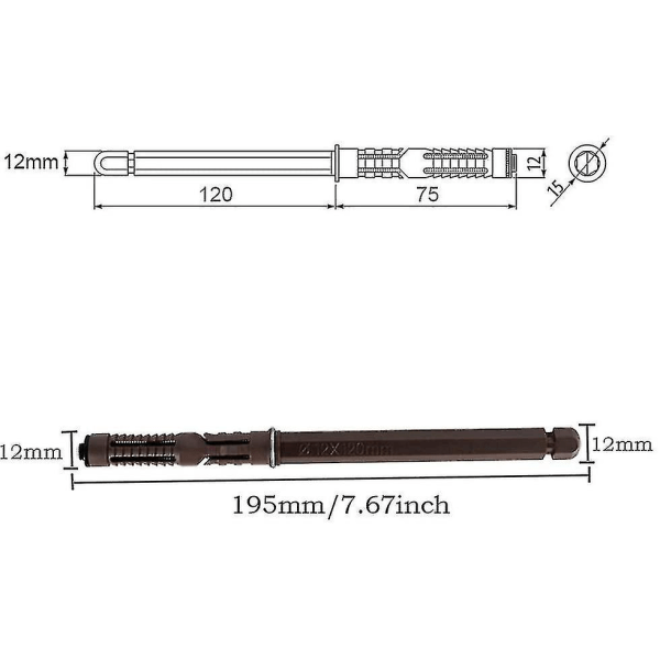 [6 kpl] 12x120mm Piilotettu kelluva hyllykiinnike Seinään kiinnitettävät hyllynkannattimet - Raskaat piilotetut