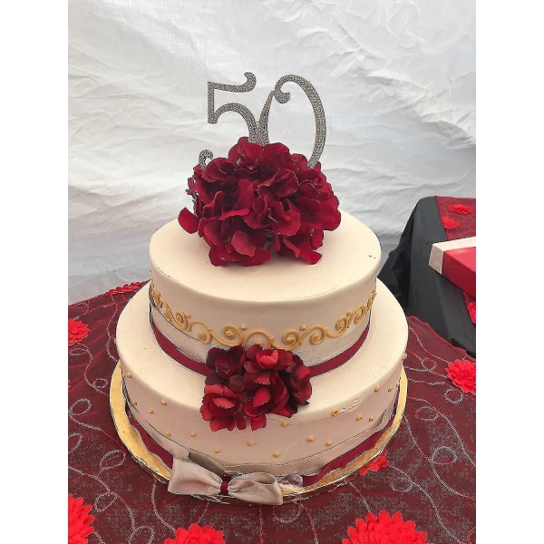 Evago Cake Topper Premium Glittrande Crystal Rhinestone Cake Topper Tårtdekoration för 50-årsdagen O