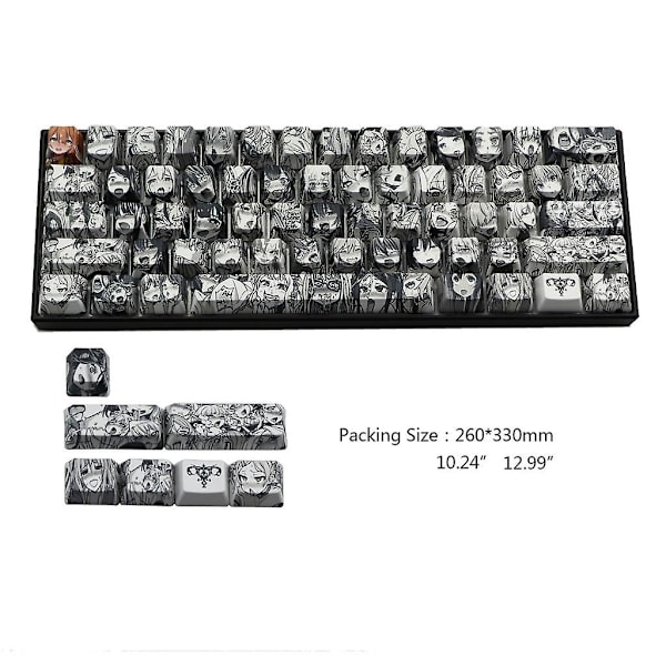 71 nøkler Ahegao Keycap Pbt Oem Profil Standard Sublimeringsprosess Keycap