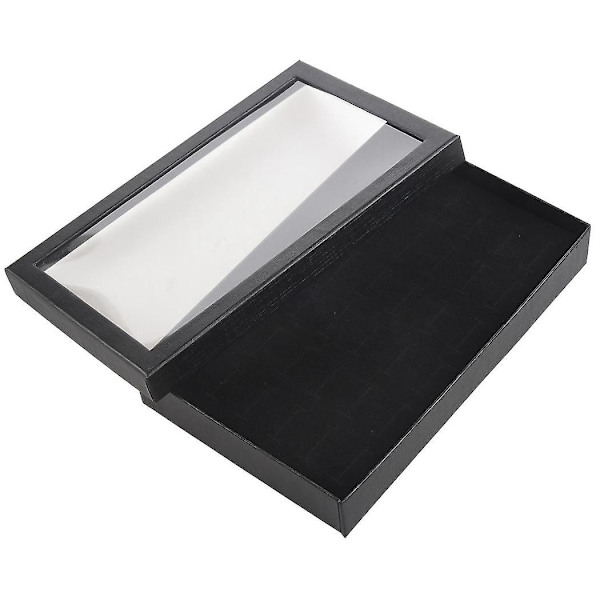 36 Slots Smykkeskrin Ringopbevaring Øreringe Display Box Smykke Organizer Holder Transparent Vindue