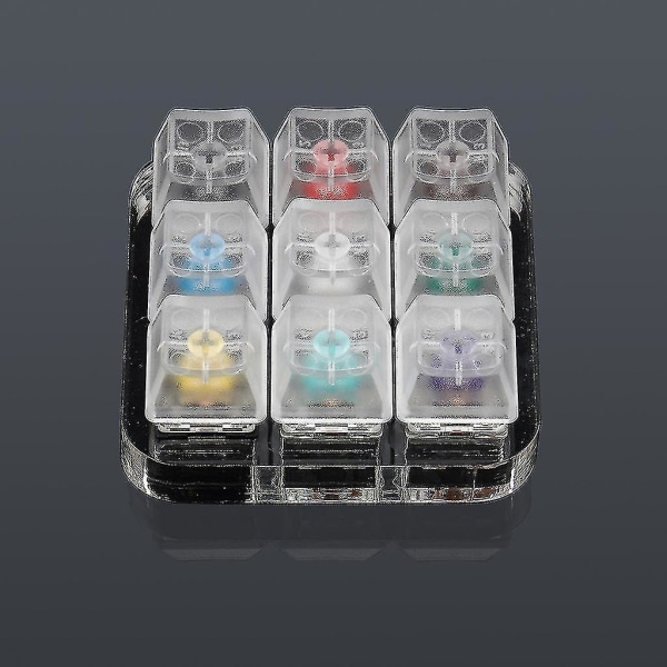 9 Key Caps Testing Tool Gateron Mx Switches Keyboard Tester Kit G Shaft Clear Keycaps Sampler Pcb Mechanical Keyboard