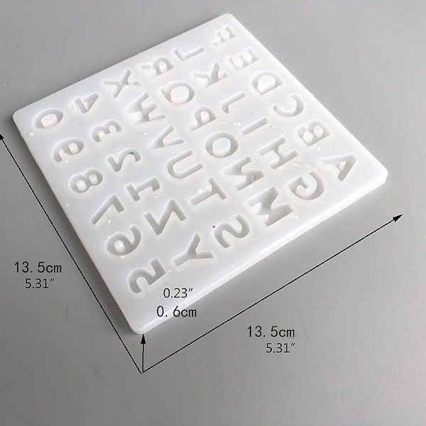 DIY Polymer Ler Kunsthåndværk UV Epoxy Form Alfabet Bogstaver Tal Silikoneform
