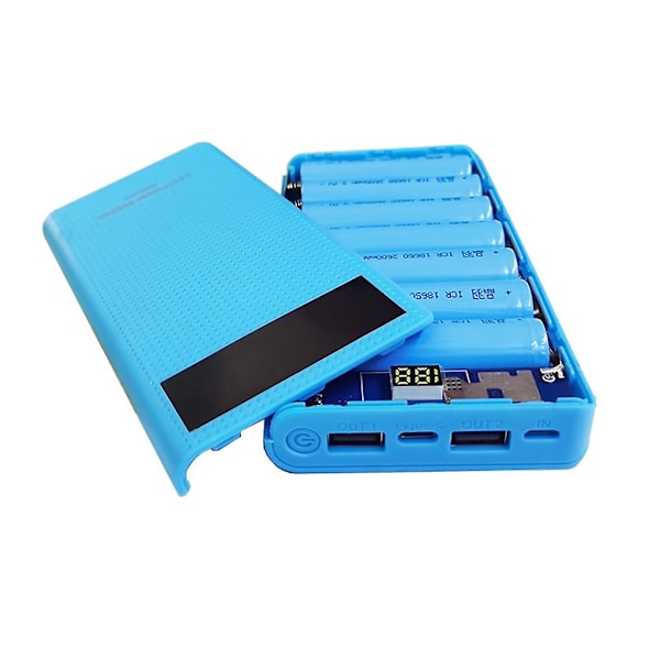 Dubbel USB 7x18650 Batteri för Fodral DIY Powerbank för Fodral 5v2a LCD-display Batte