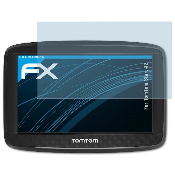 atFoliX 3x Displayschutzfolie kompatibel mit TomTom Start 42