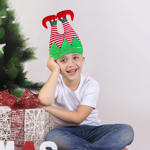 Julepynt Julehatter Fest Hatter Lang Stripete Plysjhatt Juletema Hatter Julefest Tilbehør
