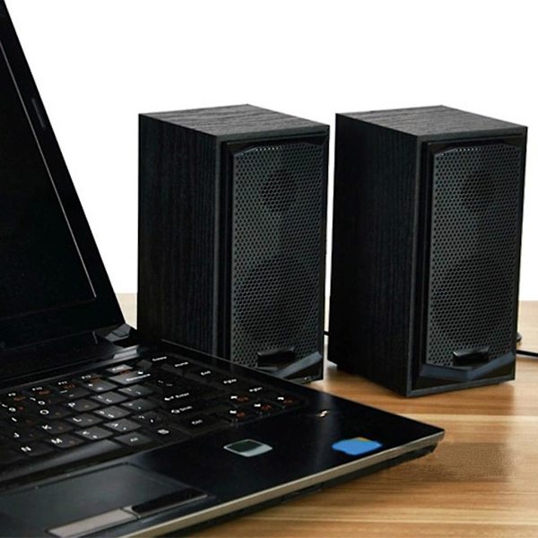 Træ Computer Pc Højttalere Usb Strømforsynet Lydboks Lydstyrkekontrol Til Pc Telefon