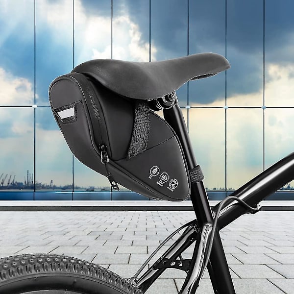 Vattentät cykelväsk, reflekterande vattentät sadelväska för cykel - Under sadel cykelväsk 1,5 l
