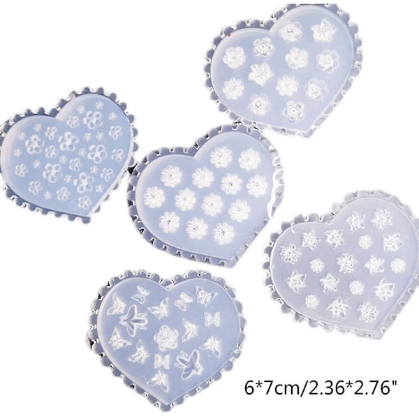 Bows Kukka Kynsien Taidemuotti Silikoni Kynsien Taide Koristeellinen Muotti DIY Kynsien Suunnitteluun