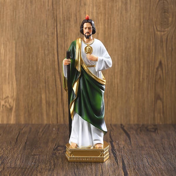 Hellige Jude-statue, katolsk kristen håndmalt hellig religiøs figur