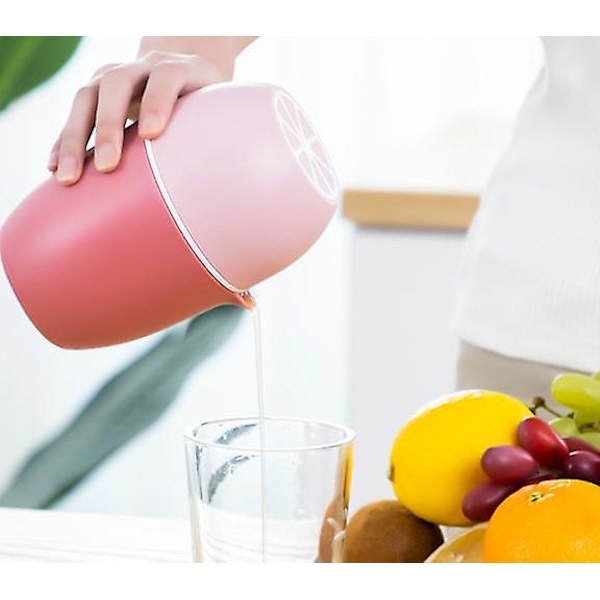 Manuell citrusjuicer med unik citronformad design Två användningslägen för olika frukter (rosa)-