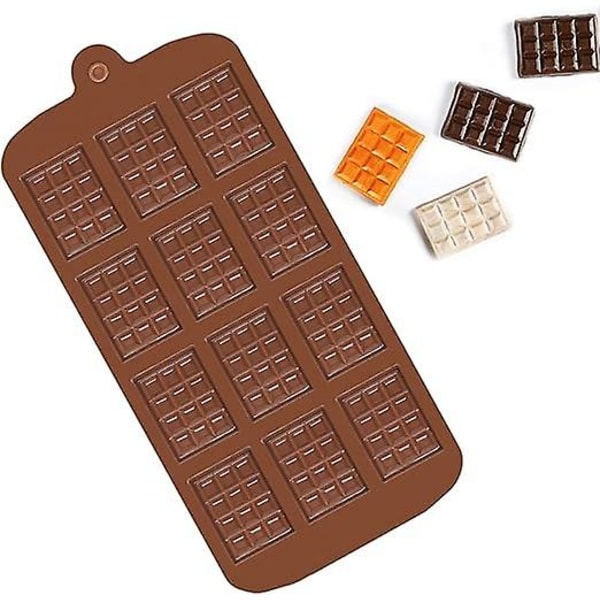 Chokoladeforme, Mini silikonechokoladeforme, 12 hulrum non-stick fondantform, let at frigøre,