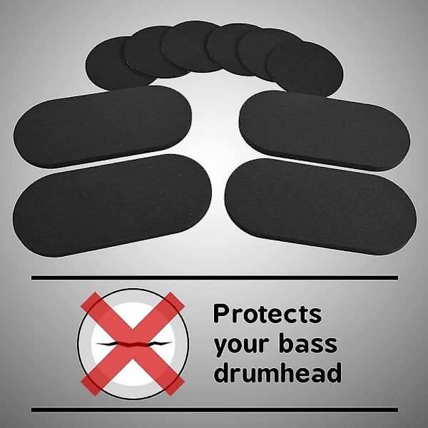 10-pakks Bass Drum Patch, Pedal Patches og Trommeputer, Vanntett, Værbestandig og Sterk Limende Tromme