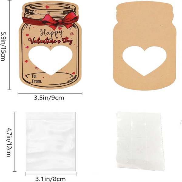 50 stk Valentinsdagskort, Valentinsdag drivflaske gratulasjonskort, festgave, gave til Valentinsdag