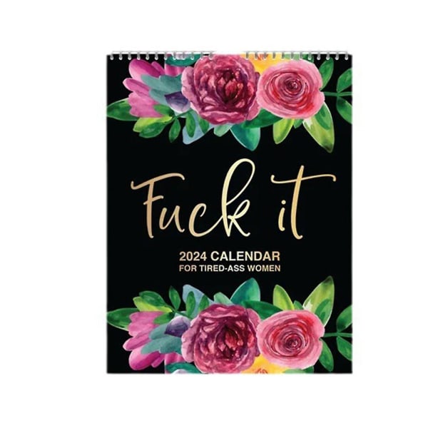 2024 Planner-kalender for trætte kvinder, hjemmekontor hængende dekoreret kalender