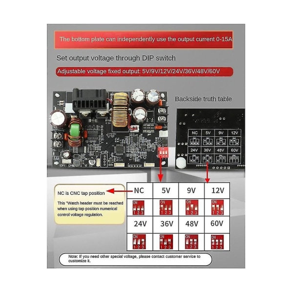 Xy6015l 0-60v 15a 900w Dc Dc-omformer Cc Cv Strømmodul Justerbar Regulert Laboratorium Strømforsyning