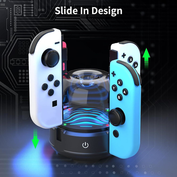 7 färger LED Switch Joy-con Laddstation För Ns Switch/switch Oled, Switch Joy-con Laddningsställ med LED-indikator