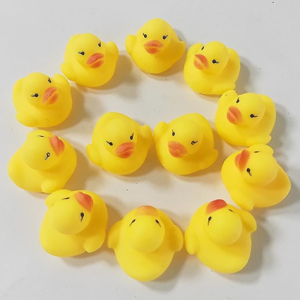 50 stk Mini Gul Gummi Duck Badeleke Gummi Duck Pool Leke Gummi Duck Baby Shower Dekorasjon