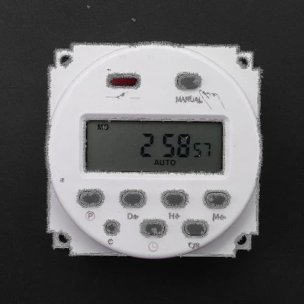 Ny LCD Digital Kontrollbar Strømmåler Programmerbar Timer DC 12V 16A Tid Relébryter