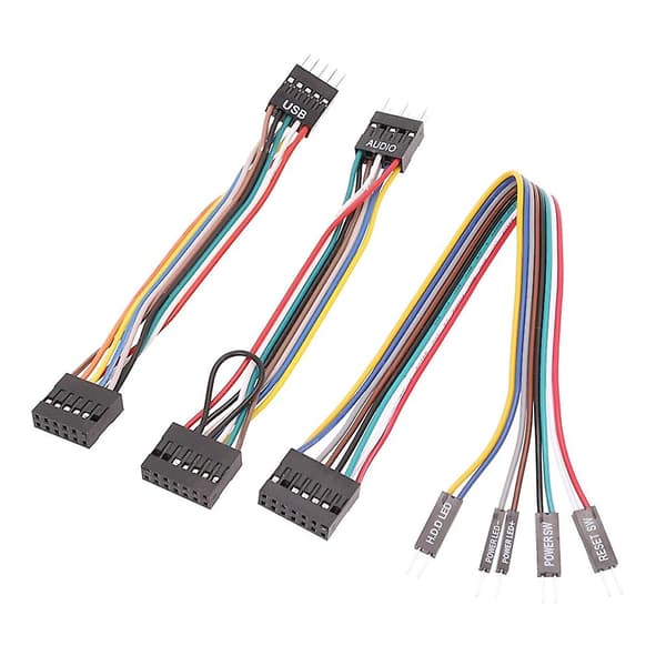 3-pack moderkort chassi överföringskabel USB ljudkabel 24awg