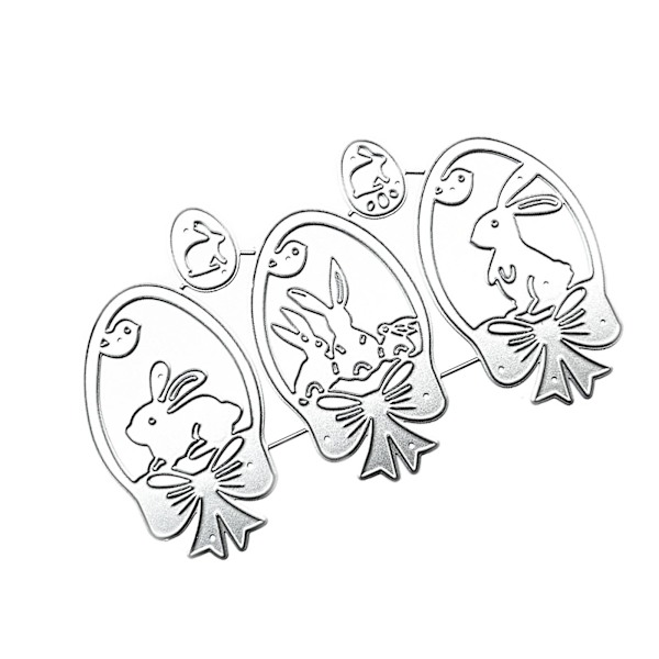 Kanin Ägg Metall Skärmaskin Stencil Diy Scrapbooking Album Papper Kort Mall Form Prägling Hantverk Dekoration