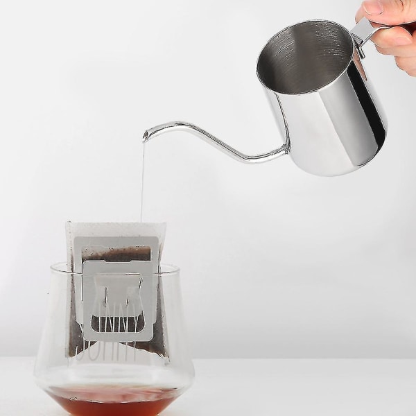 Kaadattava kahvinkeitin, ruostumattomasta teräksestä valmistettu hanhenkaulainen vedenkeitin kannettava mini 250 ml pitkä kapea tippa-kahvikannu ilman kantta [ilman