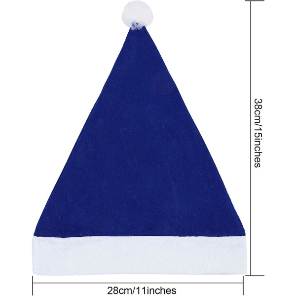 16 Pack Christmas Kuitukangas Joulupukki Hatut Yhteensopivia joulupukuja Koriste-sininen