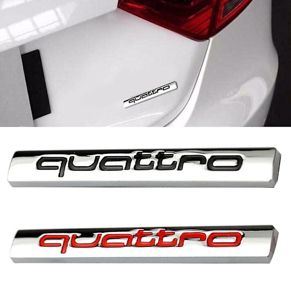 Quattro Logotyp Metall Bagageutrymme Baklucka Emblem Badge Dekal Dekoration För A4l A6l Mengxi red