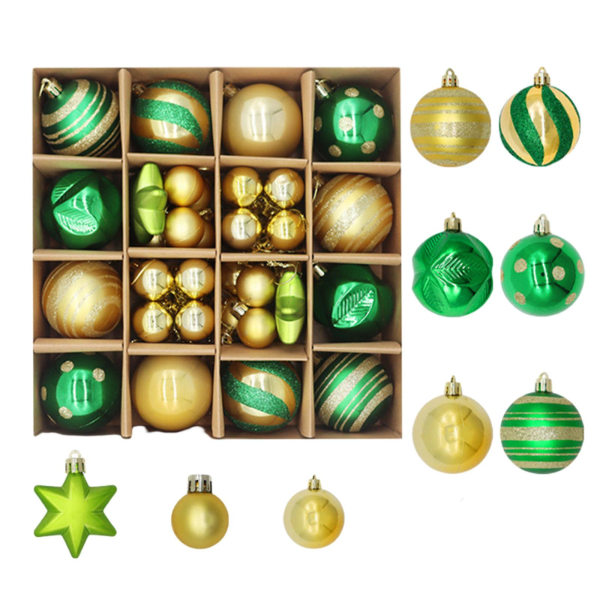 Julgransdekoration 42 st julgranskulor prydnader för julgran, delikat julgransdekoration baubles set krossäkra plast julgranskulor