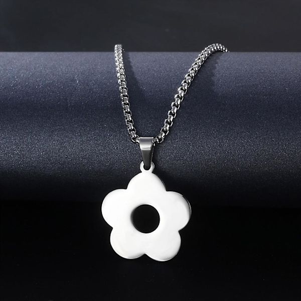 Blomsteranheng Halskjeder Rustfritt Stål Blomsteranheng Choker Blomstersmykker