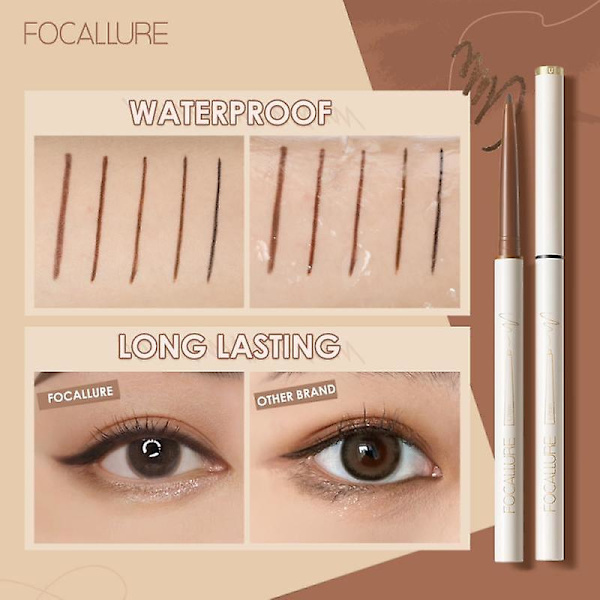 Focallure Eyeliner-liimakyniä - Vedenkestävä, tahraamaton, pitkäkestoinen, nopeasti kuivuva, luonnollinen
