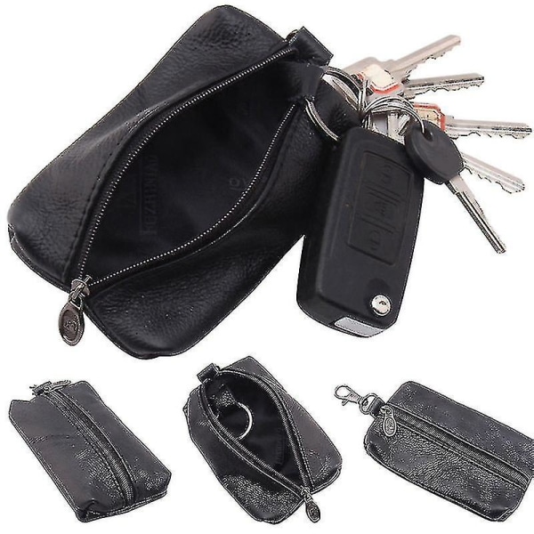 Unisex nøgleetui pungpose taske nøgleringholder med nøglering