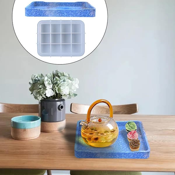 Rektangulær bakke Epoxy Resin Form Skåle Plade Diy Håndværk Støbning Silikoneform