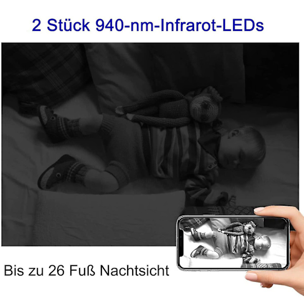 Minste trådløse HD1080p-kamera, fjernkamera, barnevakt med nattsyn, bevegelsesdeteksjon, skylagring, fjernvisning for iOS og Android