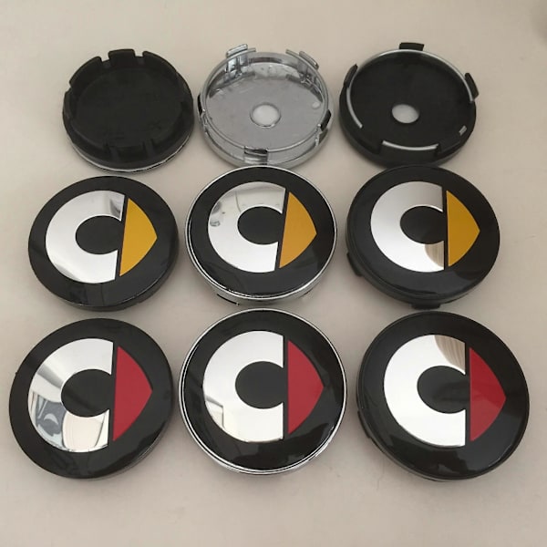 4 stk. 56mm 60mm Smart Car Hjul Center Cap Badge Hub Dæksler Emblem Sticker til Fortwo Forfour Roadster Forjeremy Forspeed Forstar 60mm red cap 2