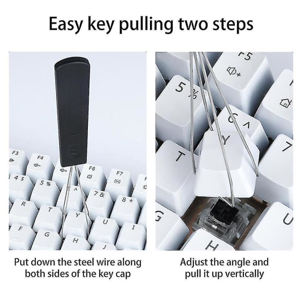 Mekanisk tastatur Keycap Puller Key Cap Remover Rengjøringsartikler 1 stk-svart