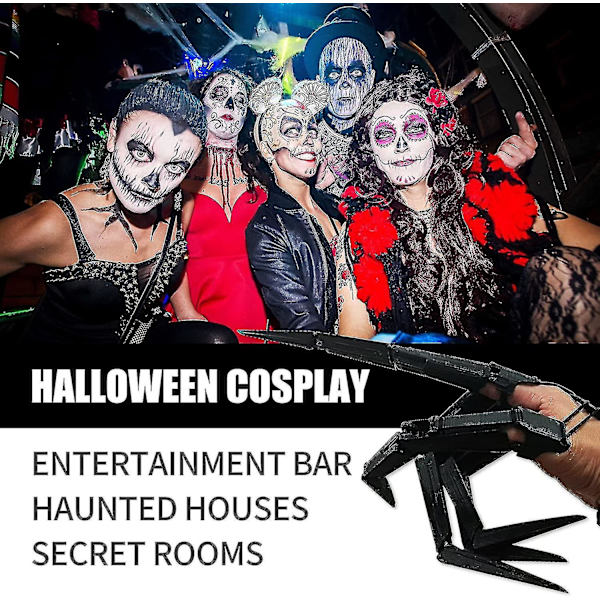 Halloween-handskar med rörliga fingrar, flexibla leder, skelett-händer