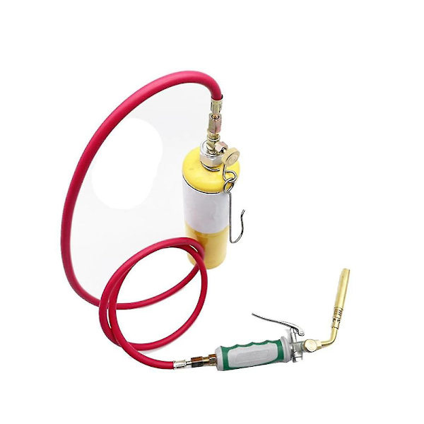 Professionel dobbelt switch-brændegasbrænder med 1,6 m slange, tænding, gasflamme og lodning