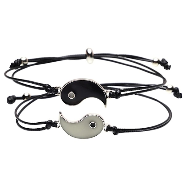 Yhteensointuva Yin Yang -rannekorusarja Dainty Tai Chi -rannekoru tytöille