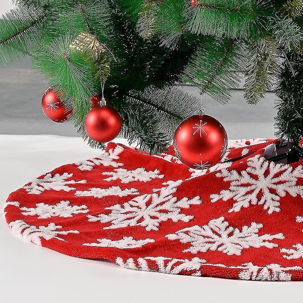 Juletre skjørt doble lag Jacquard Cashmere Snow Flake Xmas Holiday Decoration Ornament