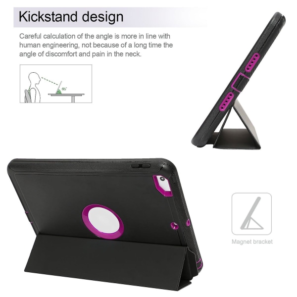 Rose Smart Cover + Iskunkestävä Defender- case Apple Ipad Pro 9.7:lle