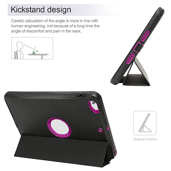 Rose Smart Cover + Stötsäkert Defender-fodral för Apple iPad Pro 9.7