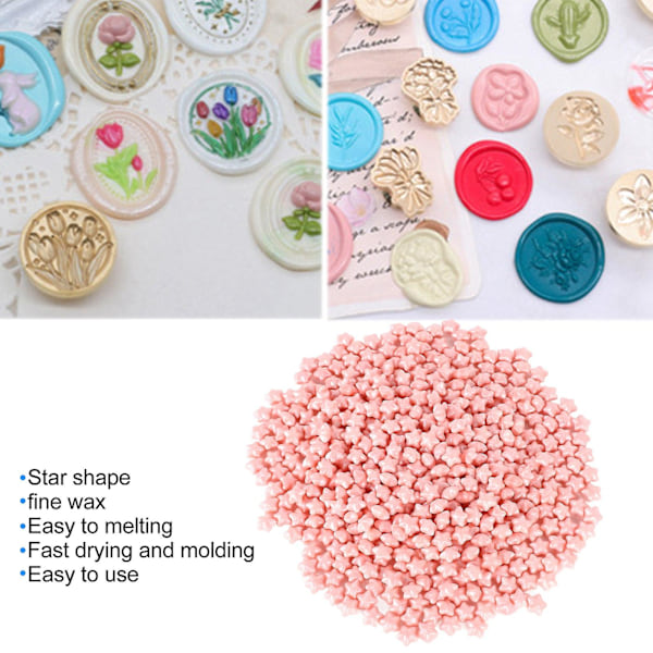 Snabbtorkande rosa 500g stjärnvax pärlor för bröllopsinbjudningar & kuvert