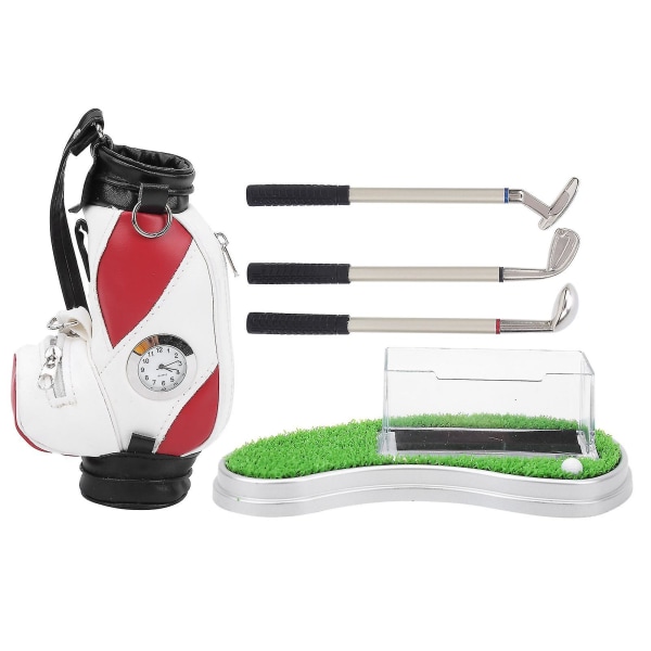 Golfväska pennhållare med case Kit - för skrivbordsdekoration, golfpresent till golffans