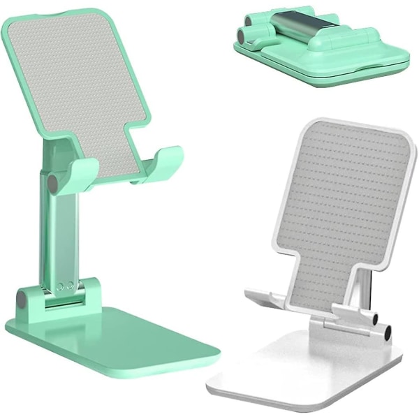 Mobiltelefonhållare Vikbart skrivbord Flervinkelställ (vit grön)