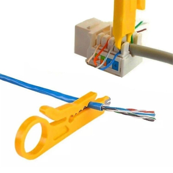 Multifunksjon Elektrisk strippeblad Rimper Tang Kabel Wire Striper.(gul)(5stk)