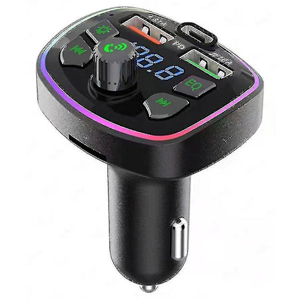 Bil Bluetooth Trådløs Fm Sender 2 Usb Ladere Med Lys Mottaker Adapter