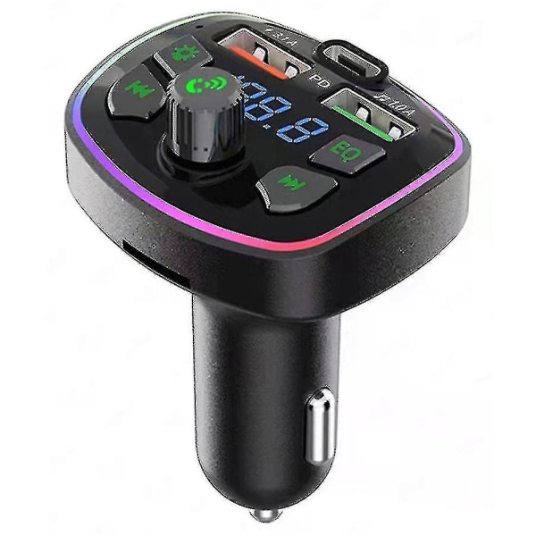 Bil Bluetooth trådløs FM-sender 2 Usb-ladere med lysmottakeradapter