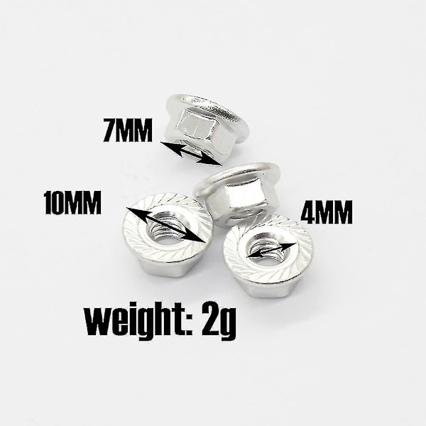 12 kpl metalliset M4 pyörän lukkomutterit yhteensopivat 1/10 Rc-autojen kanssa Crawler Traxxas Trx4,f