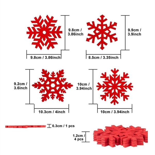 16 Julebord, Snowflake Design Coasters Gjenbrukbare Sklisikker varmebestandig Coaster For julefest Middagsborddekorasjon