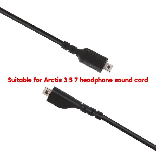 Høj kvalitet lydkabel til Arctis 3 5 7 headset ledning 150cm / 4.9ft lang